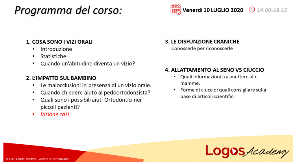 Vizi orali programma 10 luglio